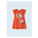 Šaty s krátkým rukávem a kabelkou bavlněné SAFARI oranžové MINI Mayoral