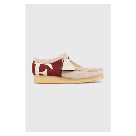 Semišové mokasíny Clarks Originals x Franck Pellegrino Wallabee béžová barva, 26178308