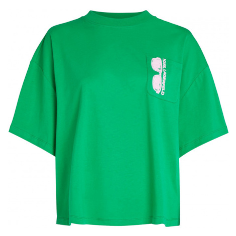 Tričko karl lagerfeld fun boxy t-shirt zelená