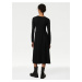 Černé dámské žerzejové midi šaty Marks & Spencer