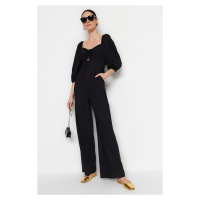 Trendyol Black Tie Detailed Woven Jumpsuit