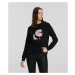 Mikina karl lagerfeld boucle profile sweatshirt černá
