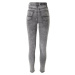 Ladies High Waist Skinny Jeans - black heavy washed