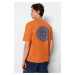 Trendyol Burnt Orange Pánské tričko s krátkým rukávem s krátkým rukávem
