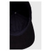 Bavlněná čepice Emporio Armani tmavomodrá barva, s aplikací