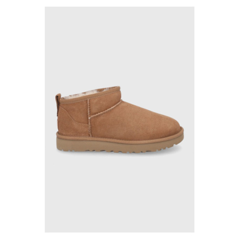 Semišové sněhule UGG Classic Ultra Mini hnědá barva, 1116109-CHE