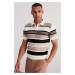 Trendyol Multi Color Regular Fit Striped Knitwear Polo Neck T-Shirt