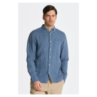 KOŠILE GANT REG UT GMNT DYED LINEN SHIRT modrá