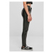 Ladies Mid Waist Synthetic Leather Pants - black