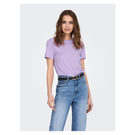 Světle fialové dámské tričko ONLY Emma - Dámské