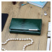 Dámská luxusní kožená lakovaná peněženka Gregorio Soffia, zelená