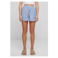 Urban Classics / Ladies Striped Shorts white/blue