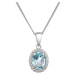 Evolution Group Stříbrný náhrdelník luxusní s pravým kamenem modrý 12086.3 sky topaz