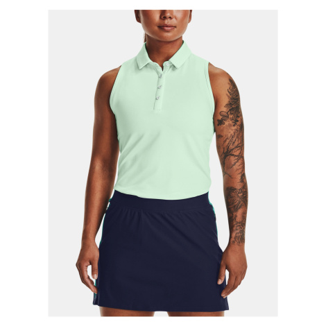 Světle zelený dámský sportovní top Under Armour Zinger Sleeveless Polo