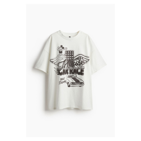H & M - Oversized tričko's potiskem - bílá H&M