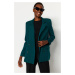 Trendyol Emerald Green Regularly Lined Woven Blazer Jacket with Button Detail