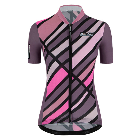 SANTINI Cyklistický dres s krátkým rukávem - SLEEK RAGGIO LADY - fialová/růžová