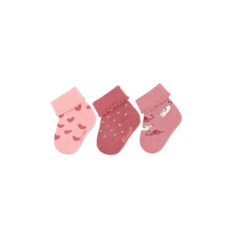 Sterntaler Dětské ponožky 3-pack myši růžové