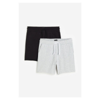 H & M - Teplákové šortky Regular Fit 2 kusy - černá