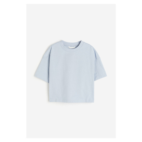 H & M - Bavlněné tričko styl boxy - modrá H&M