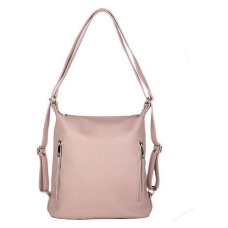 Dámské kožené kabelky a batohy pro holky růžové Josefina