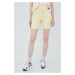 Kraťasy Tommy Jeans dámské, žlutá barva, hladké, high waist