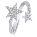Brilio Silver Třpytivý stříbrný otevřený prsten se zirkony RI076W