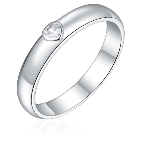 OLIVIE Snubní stříbrný prsten SRDCE 8587