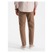 Ombre Clothing Chinos hnědé kalhoty klasického střihu s jemnou texturou V2 PACP-0190