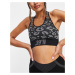 Topshop active co-ord sports bra in leopard print-Black