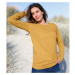 Blancheporte Jednobarevný pulovr s knoflíky na ramenou šafránová