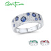 Masivní prsten ze stříbra zdobený barevnými kamínky a zirkony FanTurra