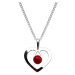 Praqia Romantický stříbrný náhrdelník Srdce s krystalem KO1957_CU050_45_RH (řetízek, přívěsek)