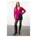 Trendyol Fuchsia Soft Textured Knit Detailed Knitwear Cardigan