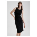 DEFACTO Crew Neck Sleeveless Midi Short Sleeve Dress