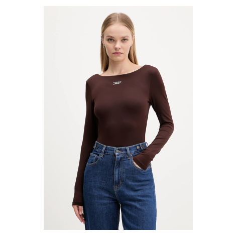 Body Tommy Jeans hnědá barva, DW0DW21574 Tommy Hilfiger