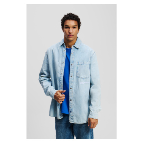 Košile karl lagerfeld jeans klj denim shirt light blue