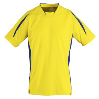 SOĽS Maracana 2 Ssl Uni funkční triko SL01638 Lemon / Royal blue