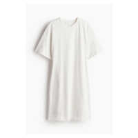H & M - Tričkové šaty's projmutým pasem - bílá