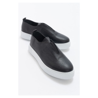 LuviShoes Ante Black-white Leather Men's Shoes