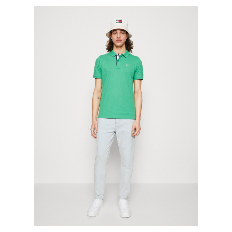 Tommy Jeans pánské zelené polo triko Tommy Hilfiger