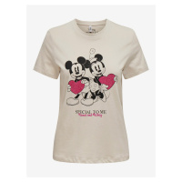 Béžové dámské tričko ONLY Mickey