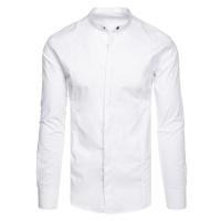 Dstreet Nadčasová elegantní bílá pánská košile