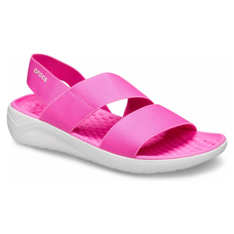 Crocs LiteRide Stretch Sandal W Electric Pink/Almost White W6
