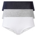 esmara® Dámské kalhotky s BIO bavlnou, 3 kusy (námořnická modrá/šedá/bílá)