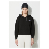 Mikina The North Face Mhysa dámská, černá barva, s kapucí, aplikací, NF0A853WJK31