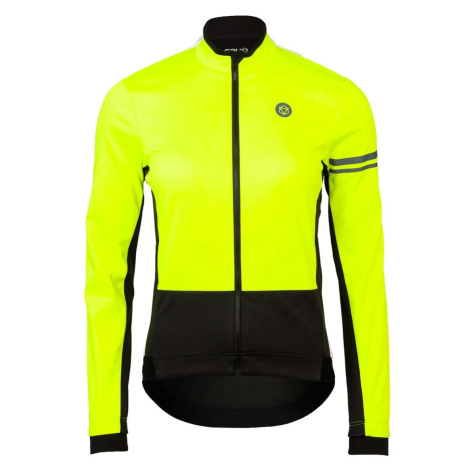 AGU Cyklistická zateplená bunda - WINTER ESSENTIAL W - černá/žlutá