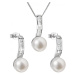 Evolution Group Luxusní stříbrná souprava s pravými perlami Pavona 29019.1 (náušnice, řetízek, p