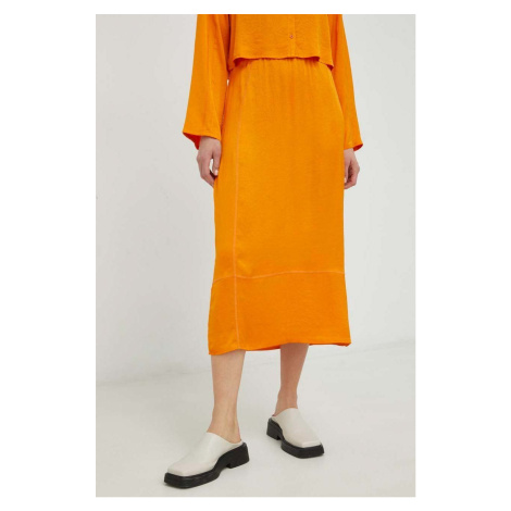 Sukně American Vintage oranžová barva, midi
