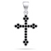 Brilio Silver Stříbrný přívěsek s černými zirkony Křížek PT84WBC